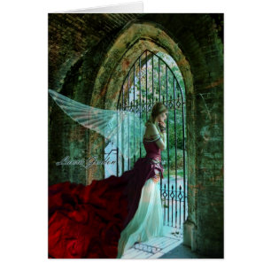 Tarjeta anhelante del ángel