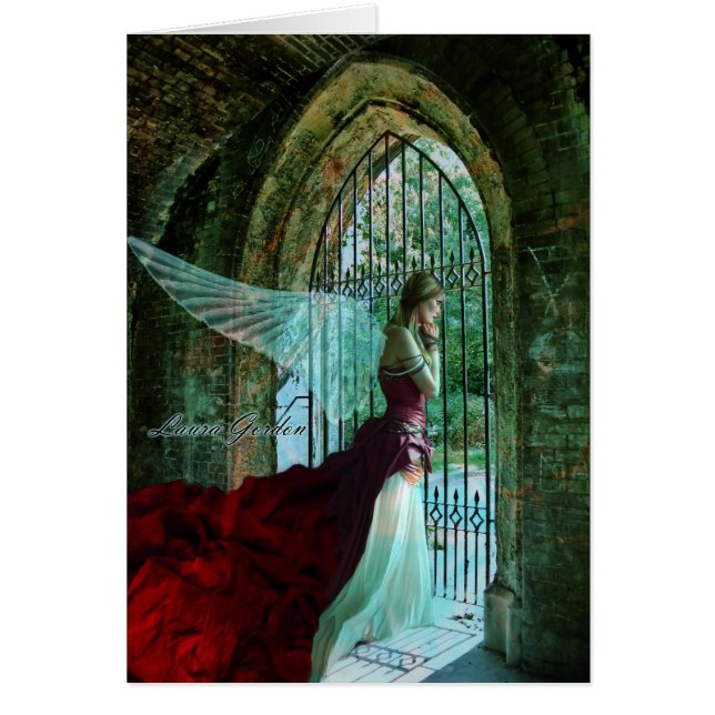 Tarjeta anhelante del ángel (Frente)