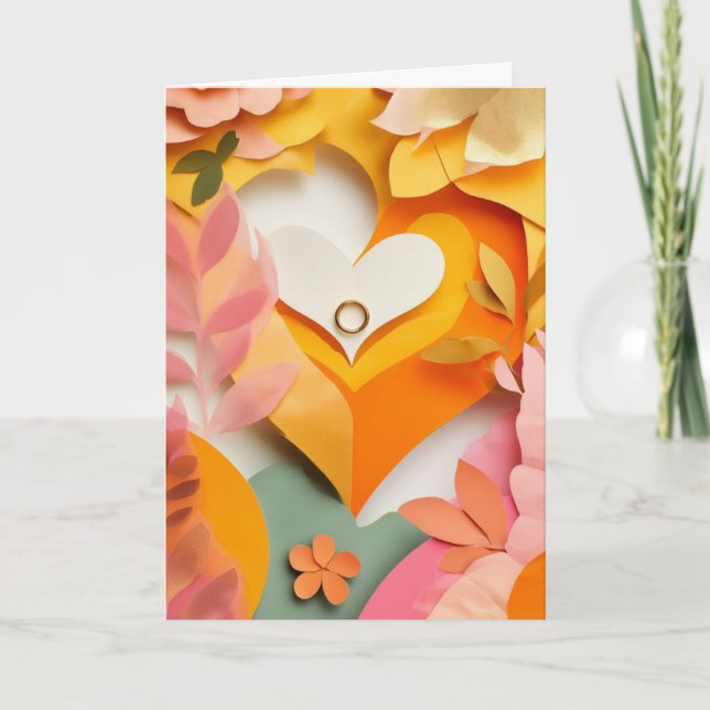 Tarjeta Anillo Conmovedor Rodeado de Flores (Anverso)