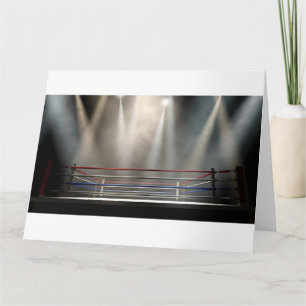 Tarjeta Anillo de boxeo iluminado oscuro