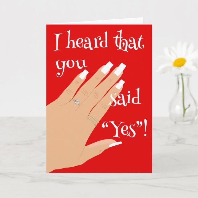 Tarjeta Anillo de Compromiso Rojo y Blanco (Planta pequeña)