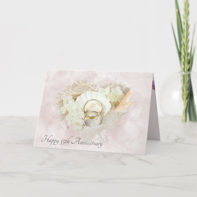 Tarjeta Anillos bodas en el 55º aniversario de la concha (Anverso)