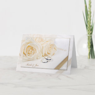 Tarjeta Anillos bodas y Rosas