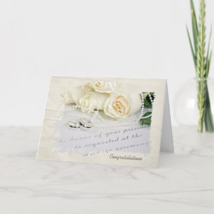 Tarjeta Anillos bodas y Rosas