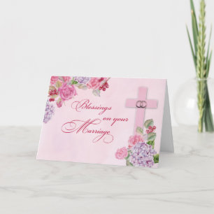 Tarjeta Anillos Cruz De Bodas Felicitaciones Religiosas