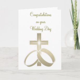 Tarjeta Anillos de boda de oro y arte cruzado