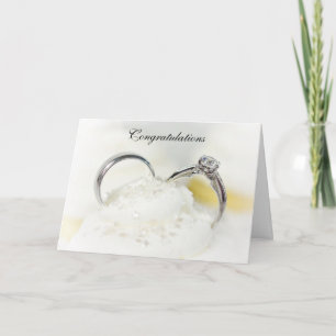 Tarjeta Anillos de boda en glaseado