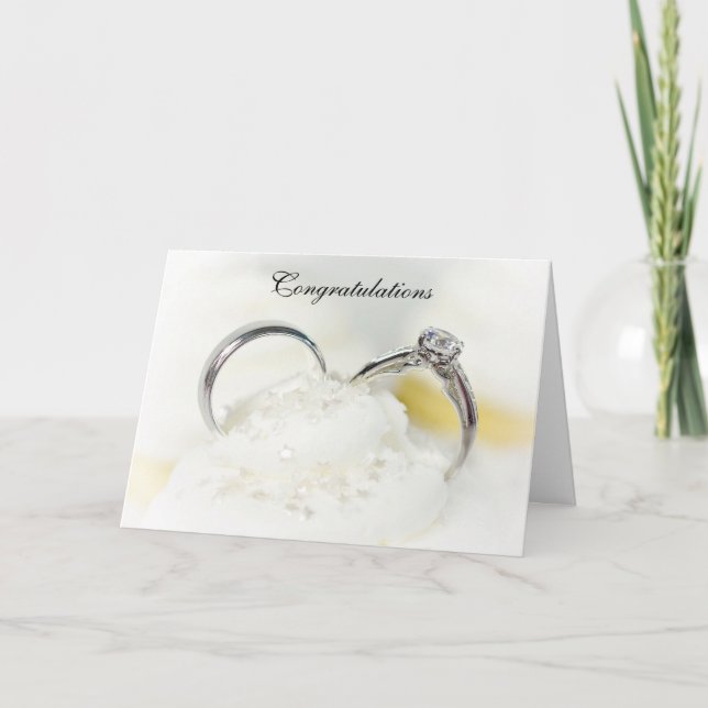 Tarjeta Anillos de boda en glaseado (Anverso)