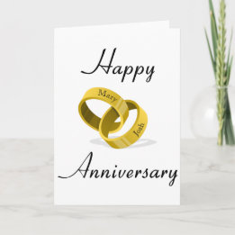 Tarjeta Anillos de Boda Entrelazados - Nombres Personaliza