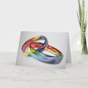 Tarjeta Anillos de bodas del arco iris para la igualdad de