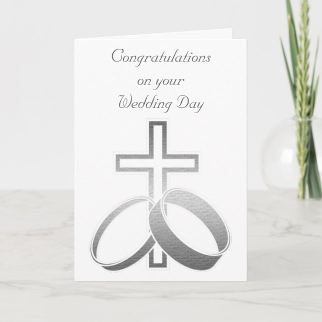 Tarjeta Anillos y cruces bodas para Bodas y aniversarios (Anverso)