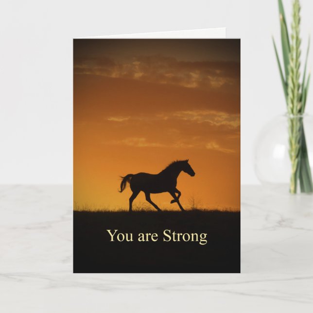 Tarjeta Animación a caballo, eres fuerte y valiente (Anverso)