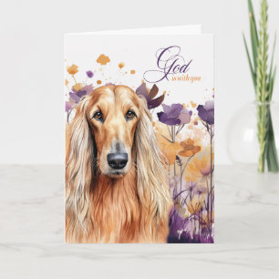 Tarjeta Animación cristiana Perro heliano morado