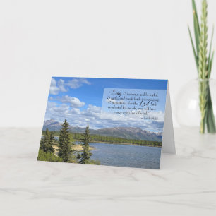 Tarjeta Animación de las escrituras en el lago y las monta