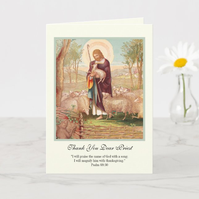 Tarjeta Animación del Sacerdote Jesús Buen Pastor (Planta pequeña)
