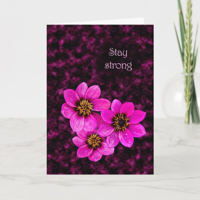 Tarjeta Animación floral para seguir fuerte (Anverso)