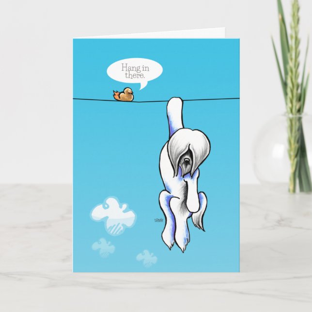 Tarjeta Animación Lhasa Hang Off-Leash Art™ (Anverso)