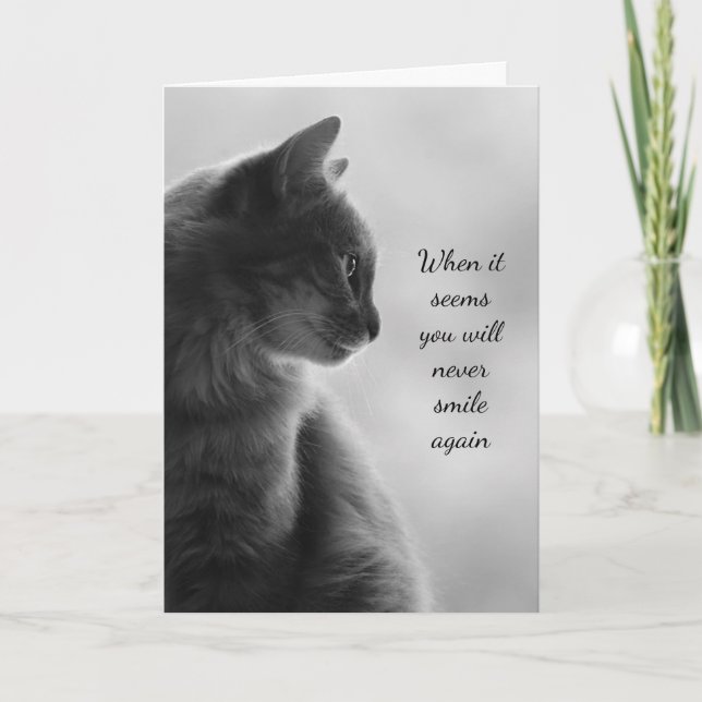 Tarjeta Animación Sentir Mejor Animal De Gato Triste (Anverso)
