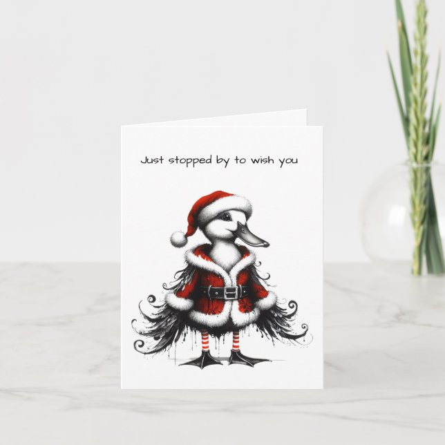 Tarjeta animada de Navidades de pato gótico (Anverso)
