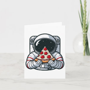Tarjeta Animal astronauta comiendo pizza Margherita comida