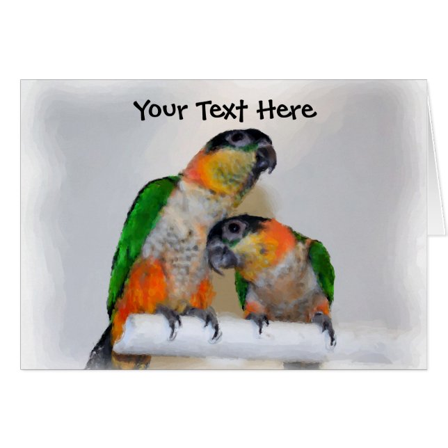 Tarjeta animal Cute Caique Parrot Pair (Anverso (Horizontal))