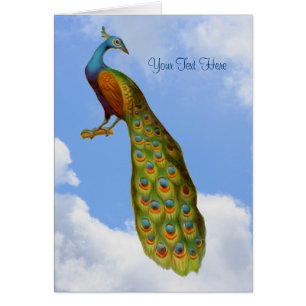 Tarjeta animal de arte del pavo real