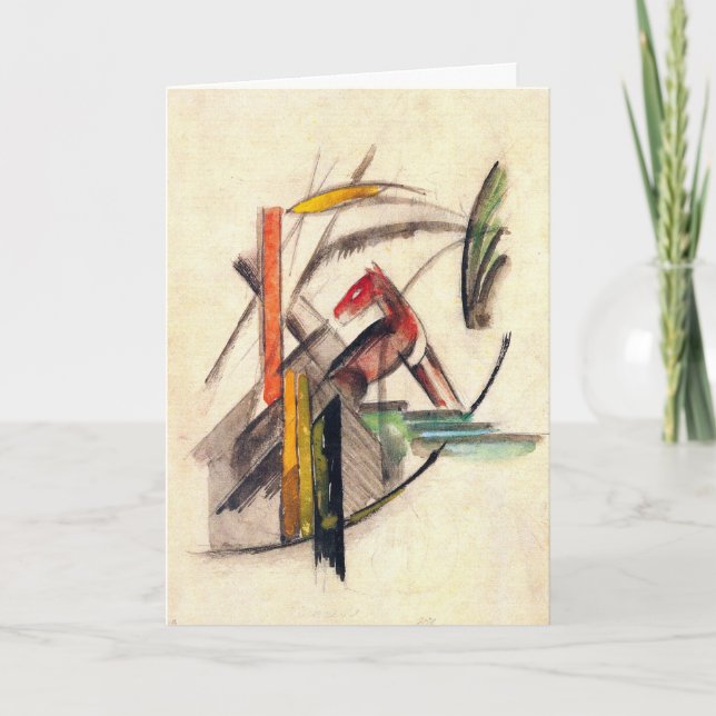Tarjeta Animal de Franz Marc, arte del expresionismo vinta (Anverso)