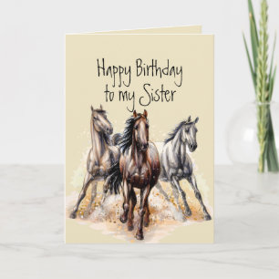 Tarjeta animal de la hermana del cumpleaños de los