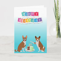 Animal de perro del barrio de Basenji con torta