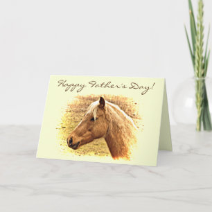 Tarjeta animal del día de padres del caballo de