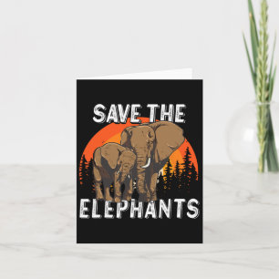 Tarjeta Animal Elefante Día de la Tierra Salvar a los Elef