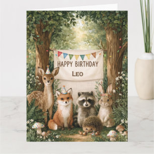 Tarjeta Animales Adorables Celebrando Cumpleaños con Estan