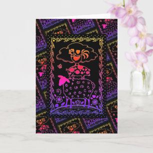 TARJETA ANIMALES AGRÍCOLAS DE ARTE FOLLETO SHEEP PIG ROOST