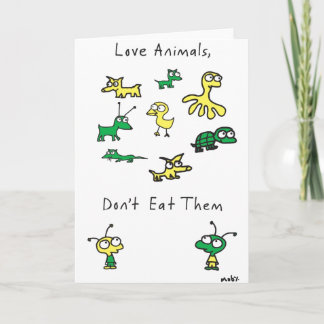 Tarjeta Animales de amor de Moby, no les comas la carta