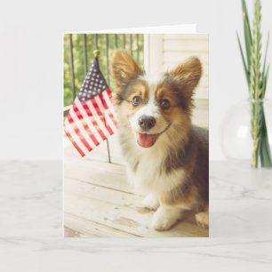 Tarjeta Animales de bebé más afectados Corgi de bandera