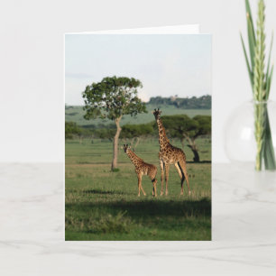 Tarjeta Animales de bebé más afectados Giraffe Calf & Ma
