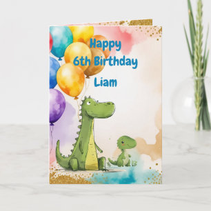 Tarjeta Animales de dinosaurios divertidos cumpleaños nomb