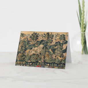 Tarjeta ANIMALES DE FANTASÍA,CABALLOS,Floral Azul Verde BO