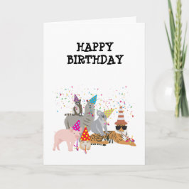 Tarjeta Animales de fiesta - Animales en la fiesta de cump