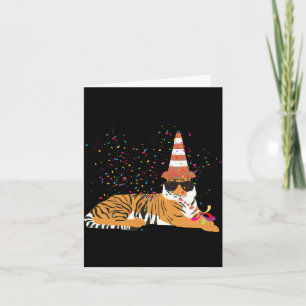 Tarjeta Animales de fiesta de tigre teniendo una fiesta