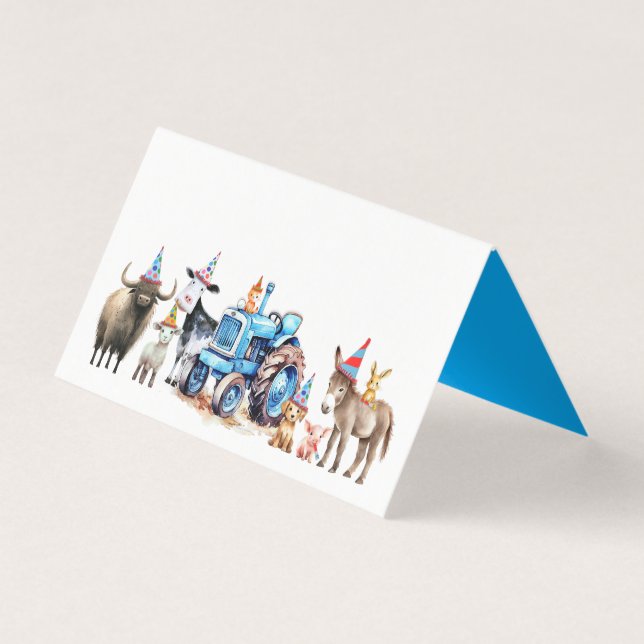 Tarjeta Animales de granja Fiesta de cumpleaños Pequeñas t (Anverso)