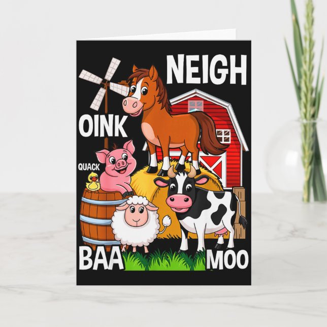 Tarjeta Animales de granja lindos con sonidos  (Anverso)