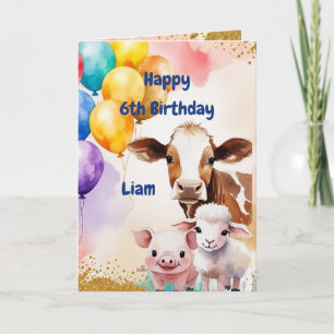 Tarjeta Animales de granja totalmente personalizados diver
