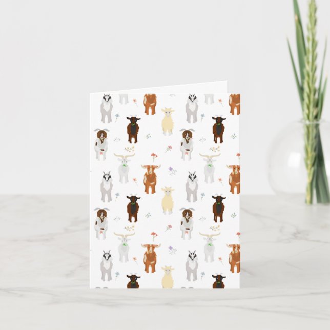 Tarjeta Animales de la granja de cabras ricas (Anverso)
