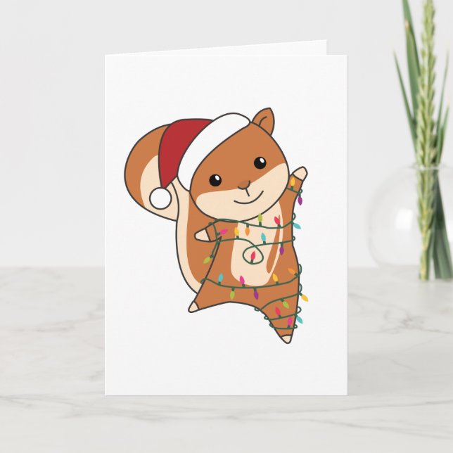 Tarjeta Animales de Navidad de Ardilla de Invierno (Anverso)