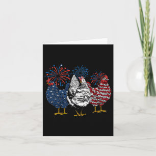 Tarjeta Animales de pollo americanos divertidos fuegos art