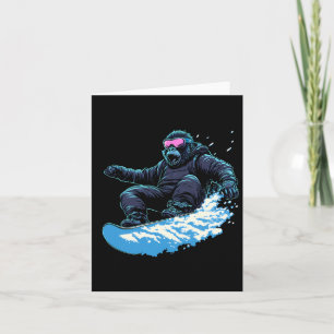 Tarjeta Animales De Snowboard - Gorila En Una Nieve En Sno