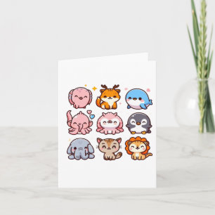 Tarjeta Animales de zoológico Sticker de dibujos animados 