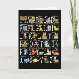 Tarjeta Animales Del Alfabeto De Camino Al Colegio Pre-k J