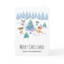 Animales del bosque bailando alrededor del árbol d